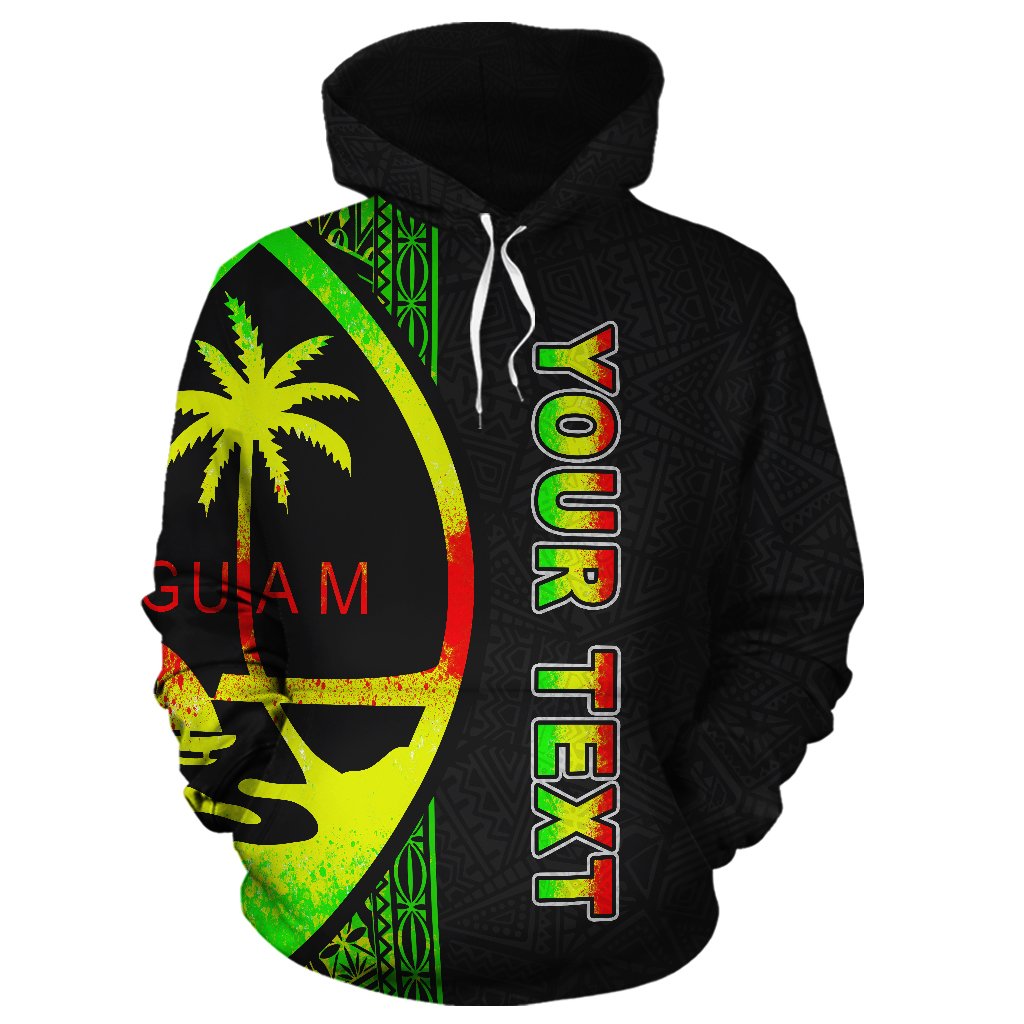 Guam Polynesian Custom Hoodie Reggae Line - Polynesian Pride