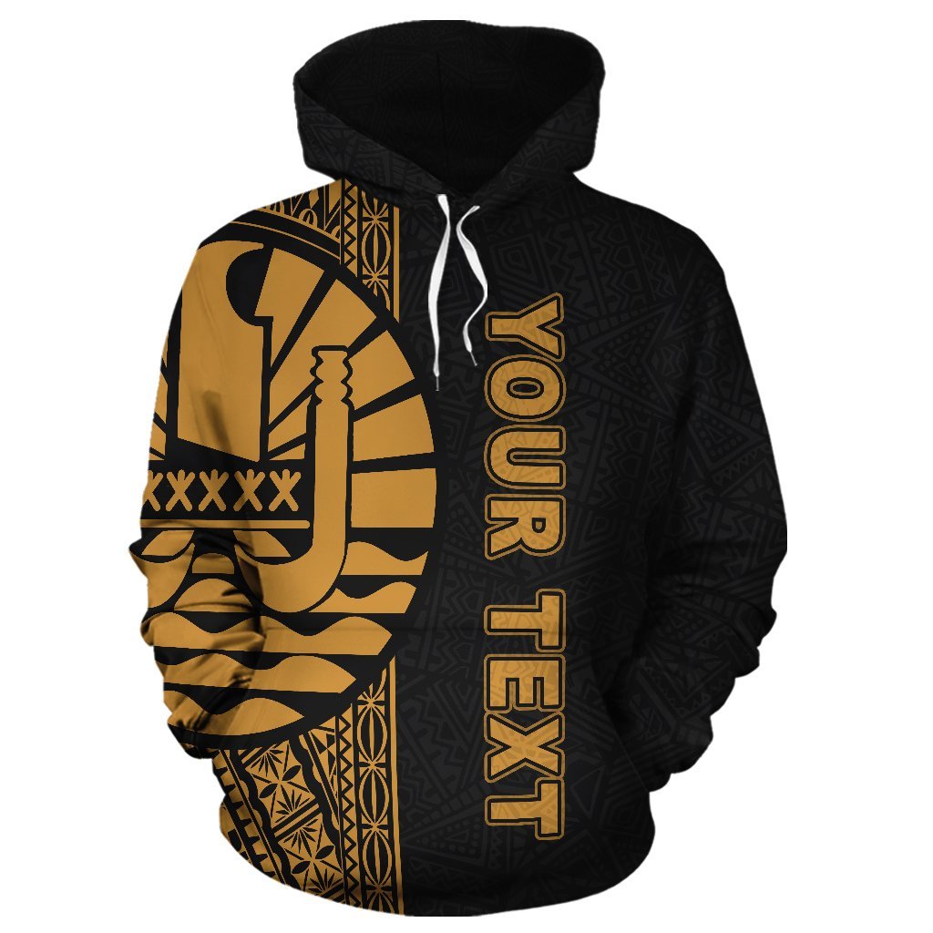 Tahiti (French Polynesia) Custom Polynesian Hoodie Yellow Line - Polynesian Pride