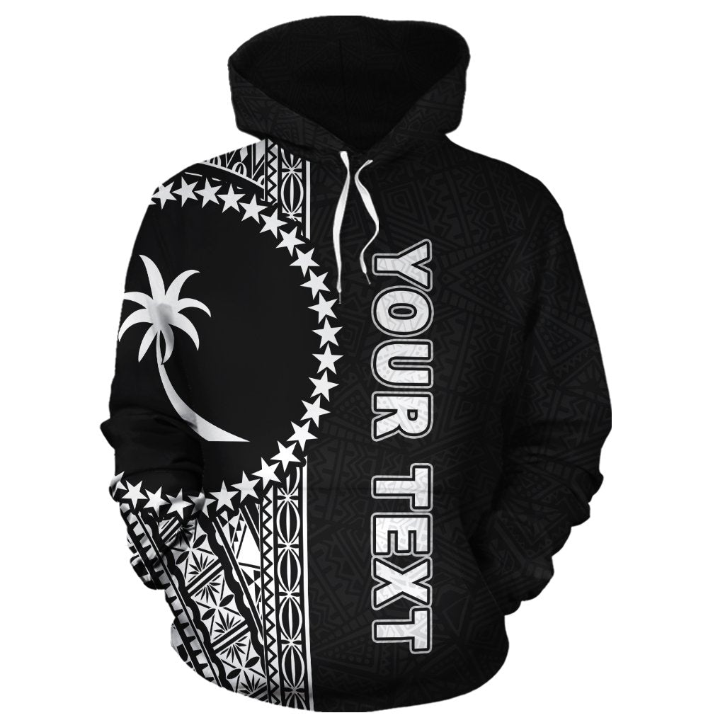 Chuuk Polynesian Custom Hoodie Black Line - Polynesian Pride