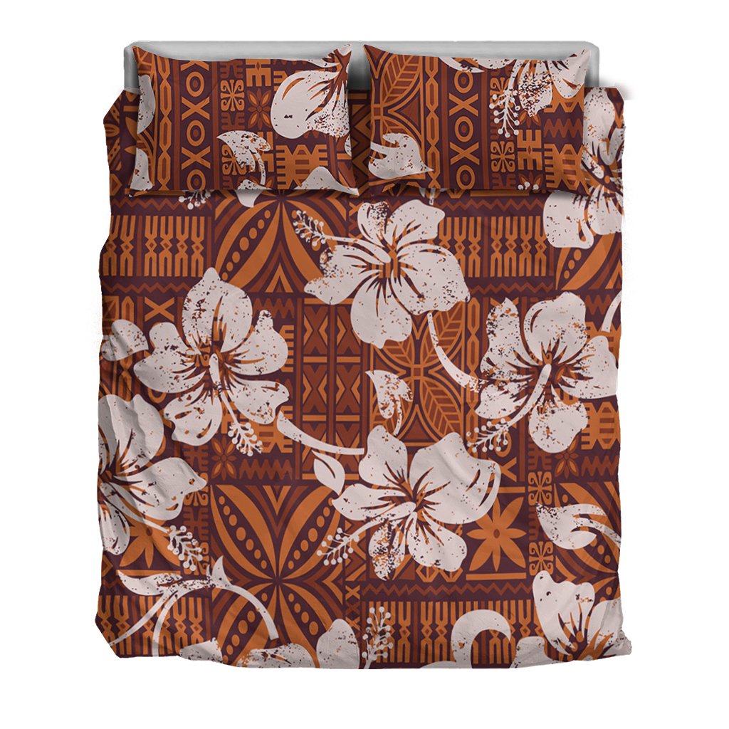Polynesian Bedding Set - Tribal Vintage Hibiscus Flowers - Polynesian Pride