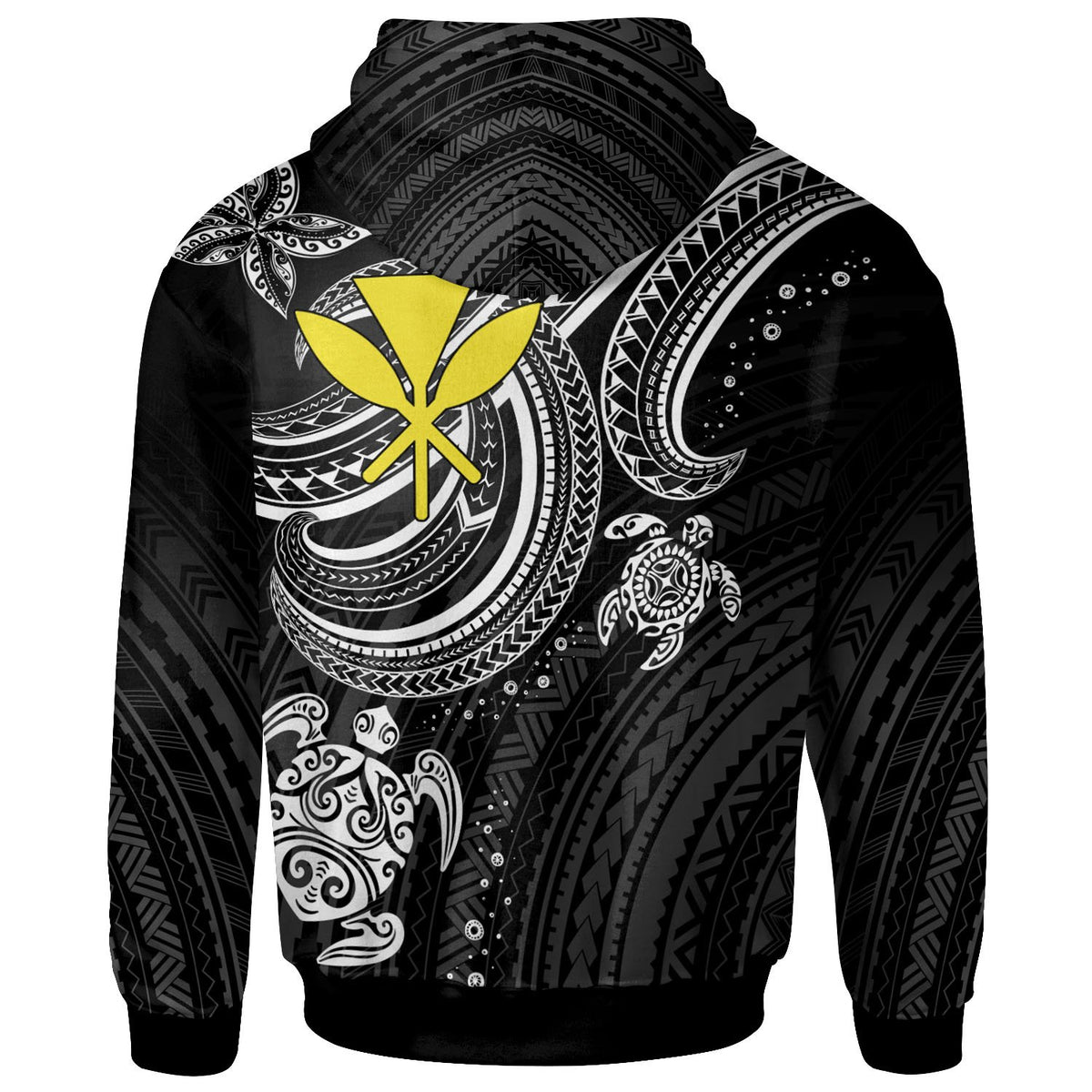 Hawaii Custom Hoodie White Turtle - Polynesian Pride