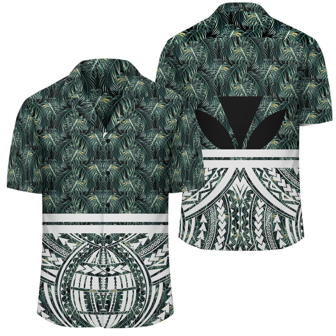 Hawaii Summer Palm Tree Polynesian Kanaka Hawaiian Shirt Unisex Green - Polynesian Pride