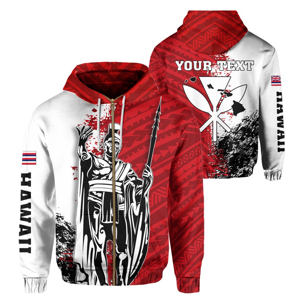 Hawaii King Polynesian Hoodie (Zip up) Sonic Style Unisex Gold - Polynesian Pride