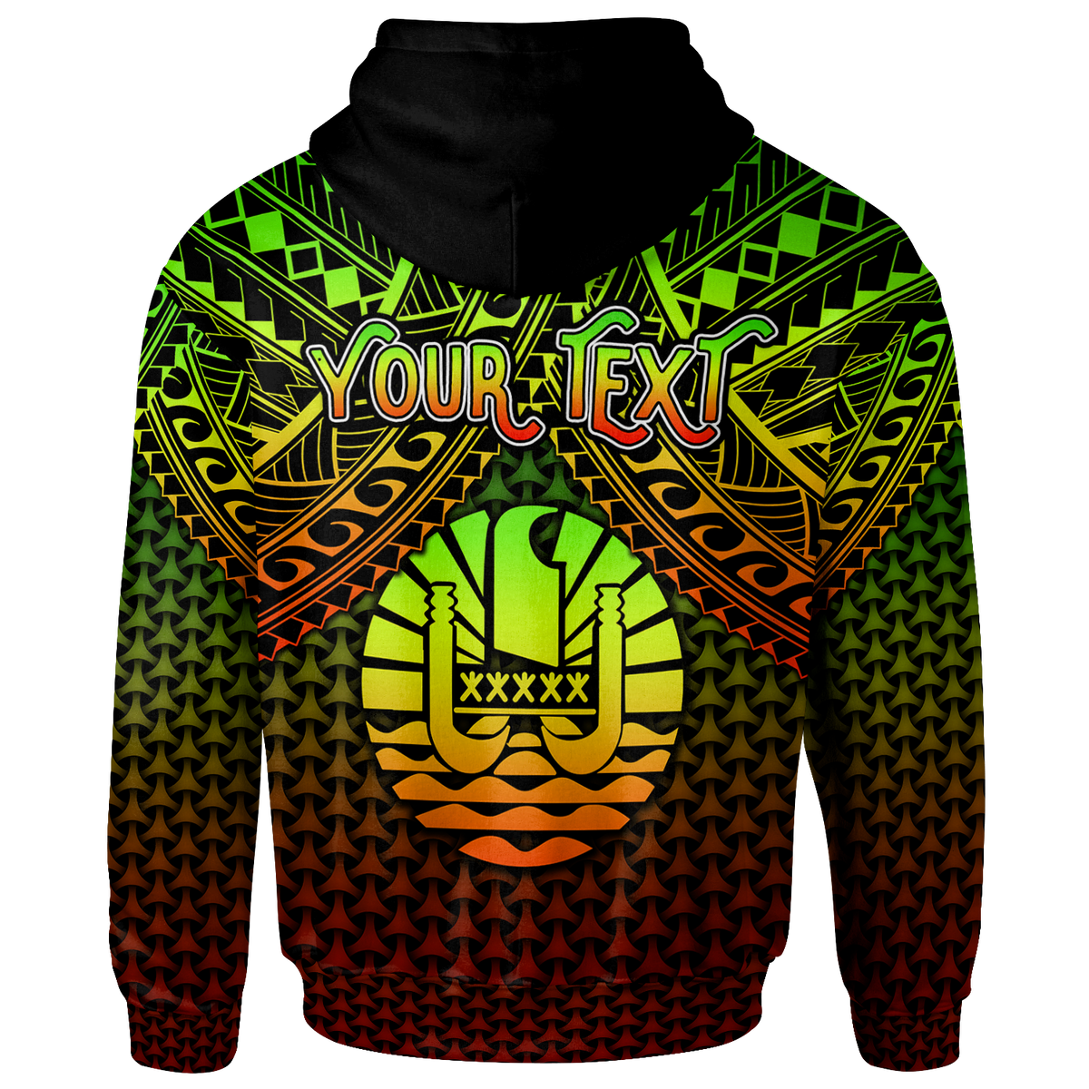 Polynesian Tahiti Custom Zip up Hoodie Reggae Vintage Polynesian Patterns - Polynesian Pride