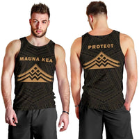 Hawaii Mauna Kea Polynesian Men's Tank Top Gold Gold - Polynesian Pride