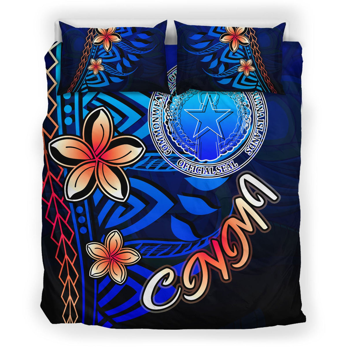 Northern Mariana Islands Bedding Set - Vintage Tribal Mountain - Polynesian Pride