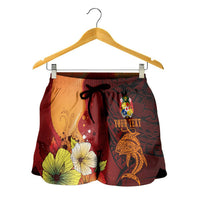 Tonga Custom Personalised Women's Shorts - Tribal Tuna Fish - Polynesian Pride