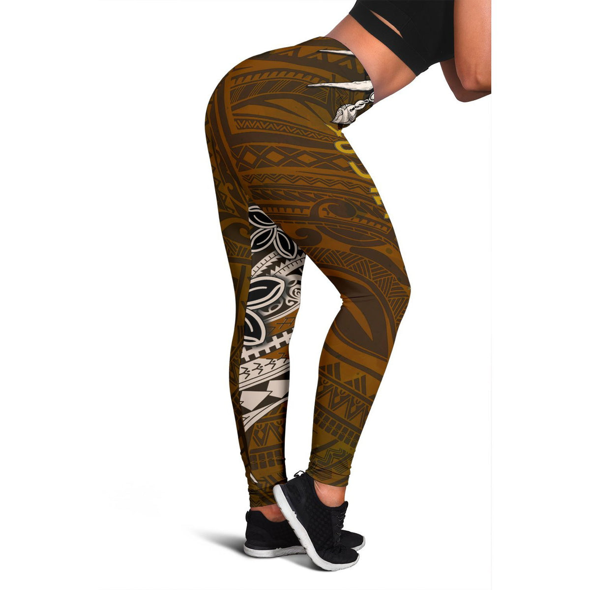 Samoa Custom Personalised Women's Leggings - Polynesian Boar Tusk - Polynesian Pride