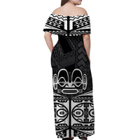 Marquesas Islands Off Shoulder Long Dress Tiki Style Black LT13 - Polynesian Pride