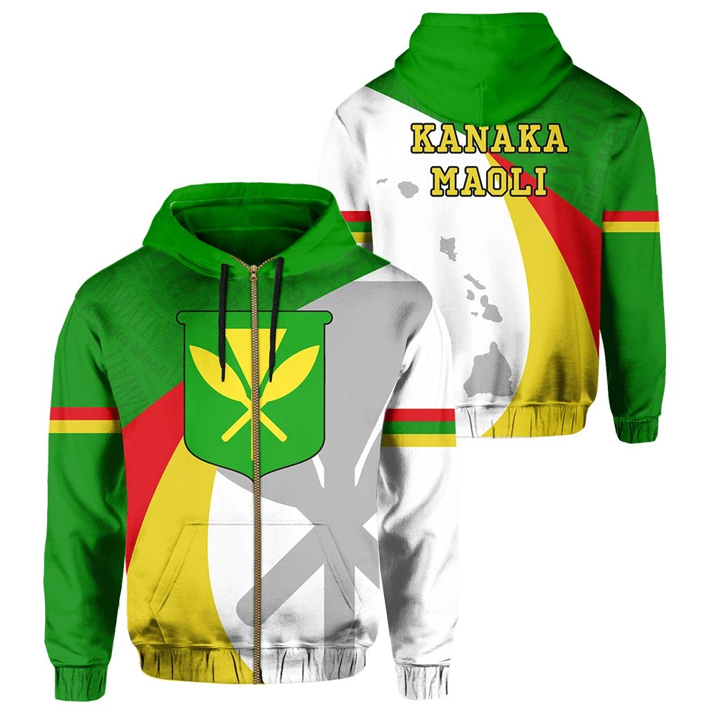 Kanaka Zipper Hoodie Typecast Style Unisex White - Polynesian Pride