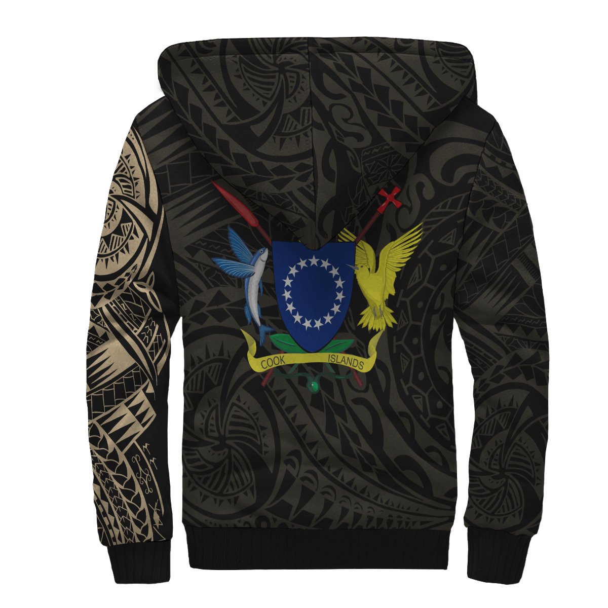 Cook Islands Tattoo Style - Sherpa Hoodie - Polynesian Pride