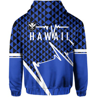 Kakau Hawaii In My Heartbeat Flag of Hawaii Zip Hoodie Blue - Polynesian Pride