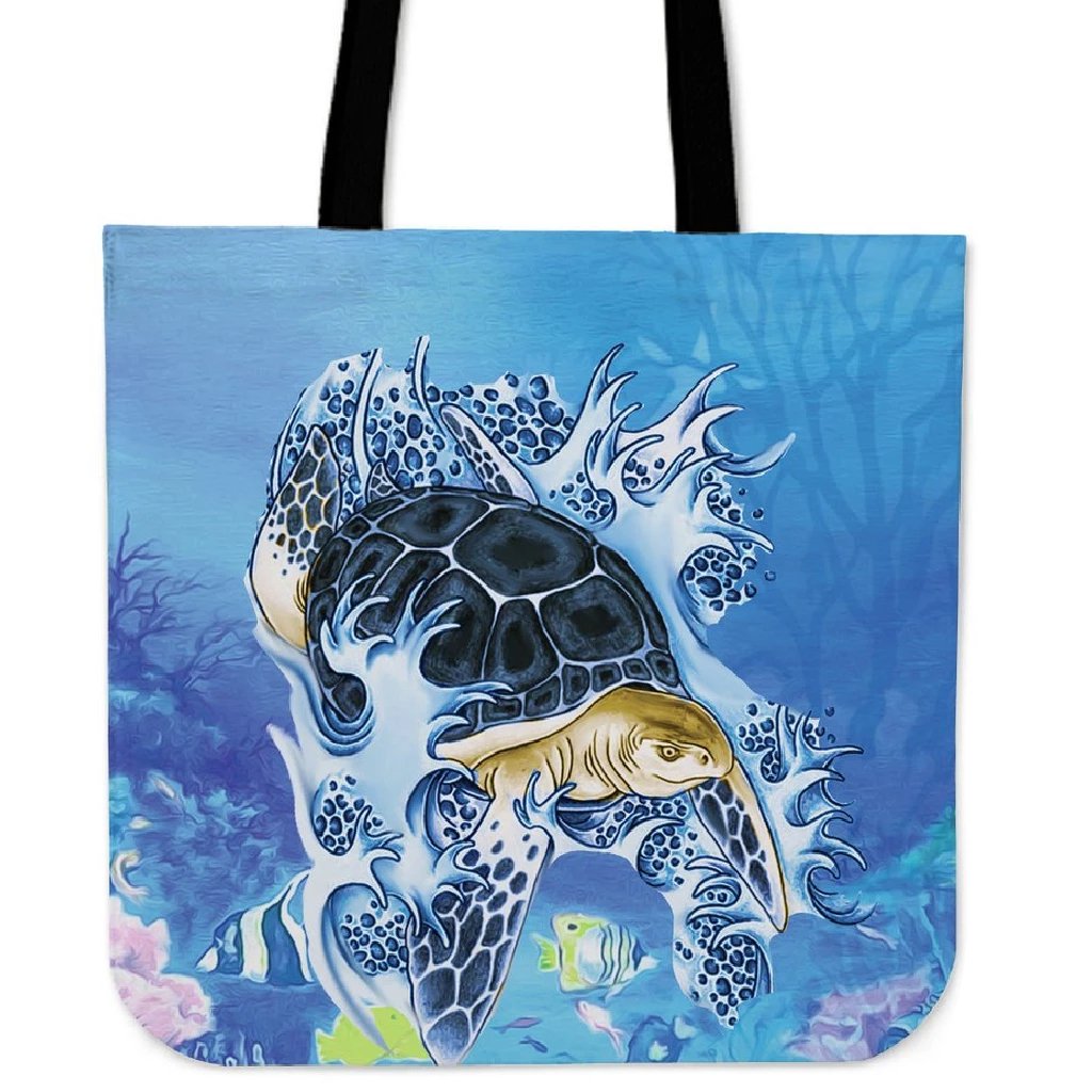 Turtle Cool Tote Bag Tote Bag One Size Blue - Polynesian Pride