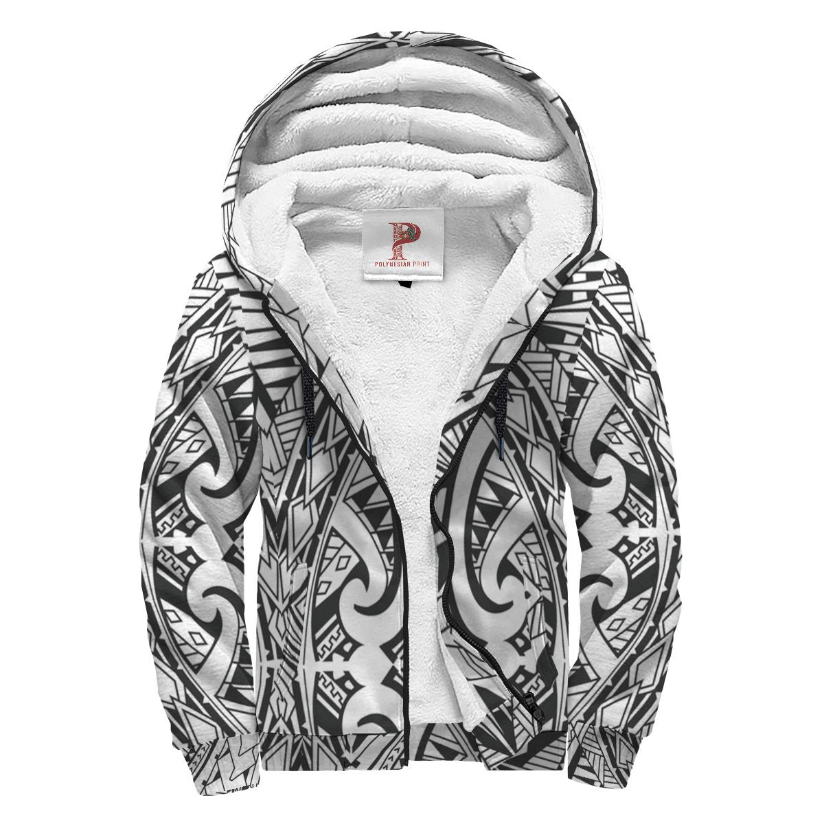 Polynesian Patterns Sherpa Hoodie 02 - Polynesian Pride