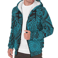Polynesian Patterns Sherpa Hoodie - Blue Style White - Polynesian Pride