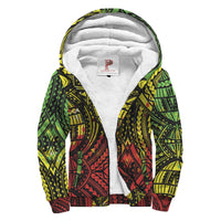 Polynesian Patterns Sherpa Hoodie - Reggae Color Style - Polynesian Pride