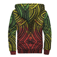 Polynesian Patterns Sherpa Hoodie - Reggae Color Style - Polynesian Pride