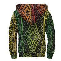 Polynesian Patterns Sherpa Hoodie - Reggae Color Style 01 - Polynesian Pride