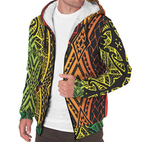 Polynesian Patterns Sherpa Hoodie - Reggae Color Style 01 White - Polynesian Pride