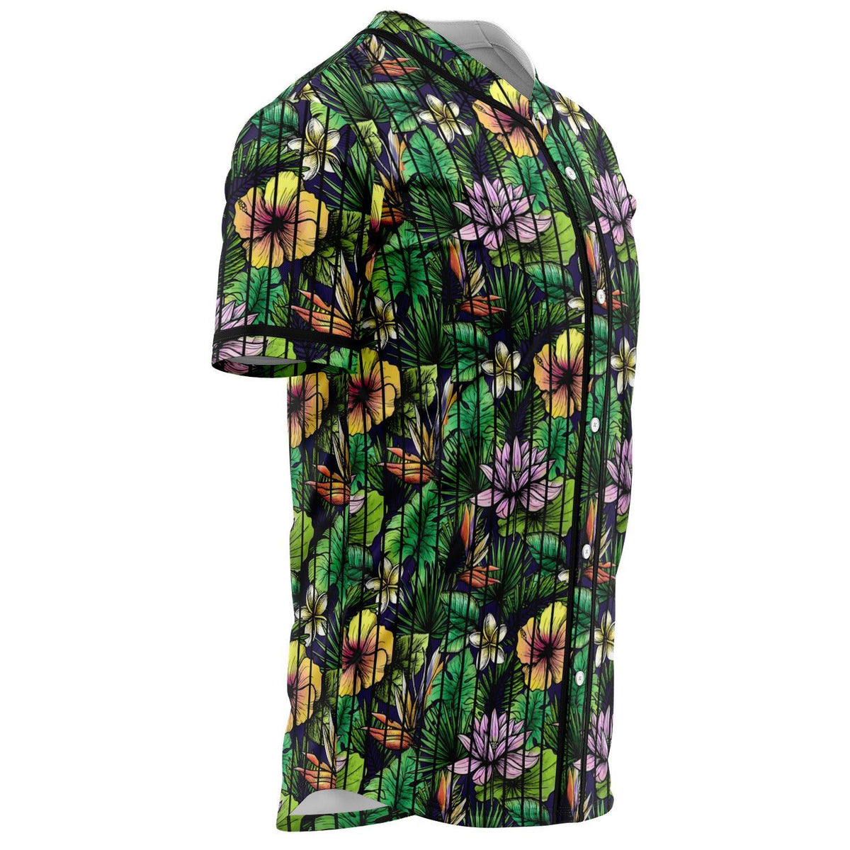 Hawaii Hibiscus And Plumeria Green Baseball Jersey - Polynesian Pride
