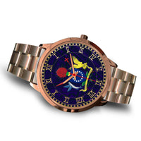 Cook Islands Coat Of Arms Rose Gold Watch - Polynesian Pride