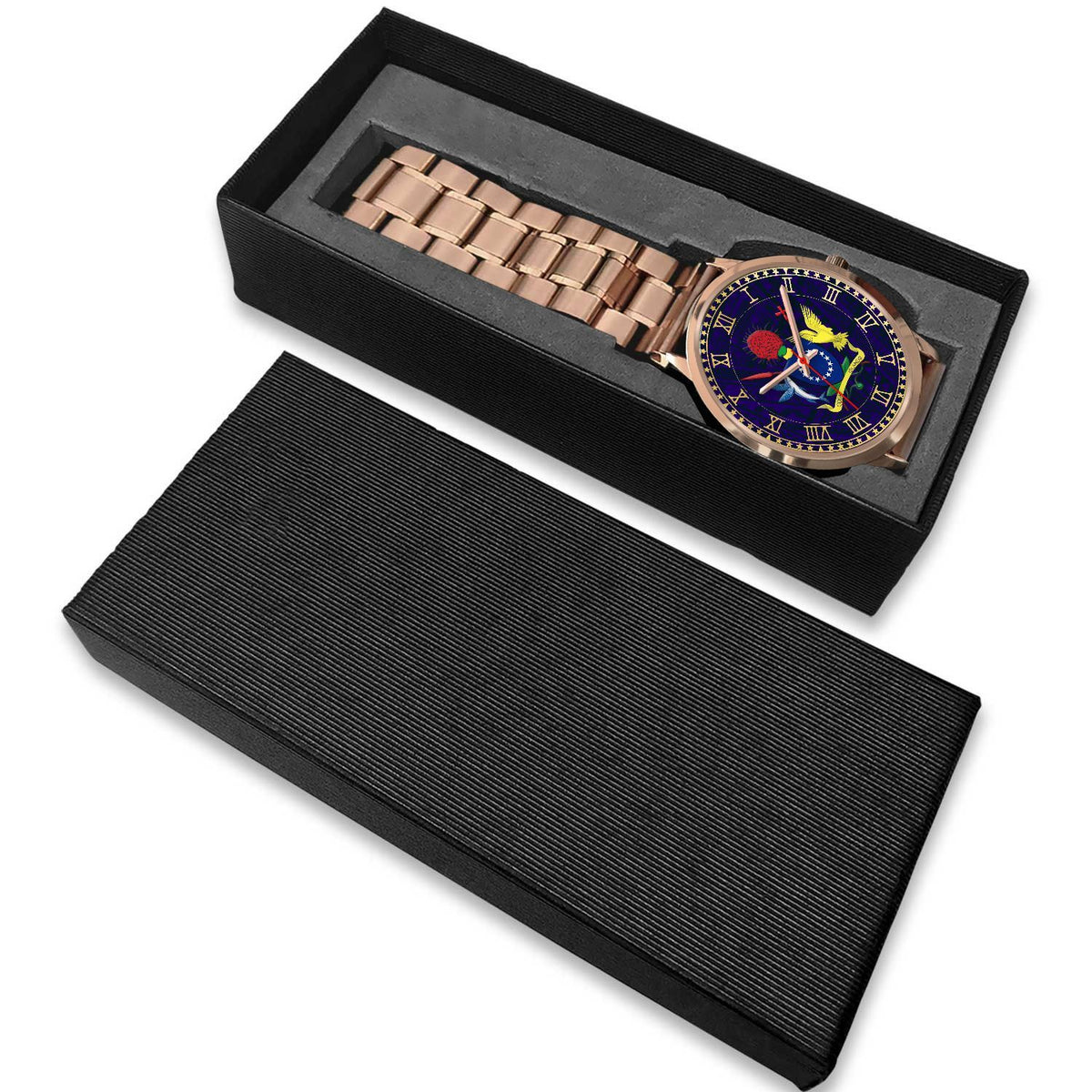 Cook Islands Coat Of Arms Rose Gold Watch - Polynesian Pride