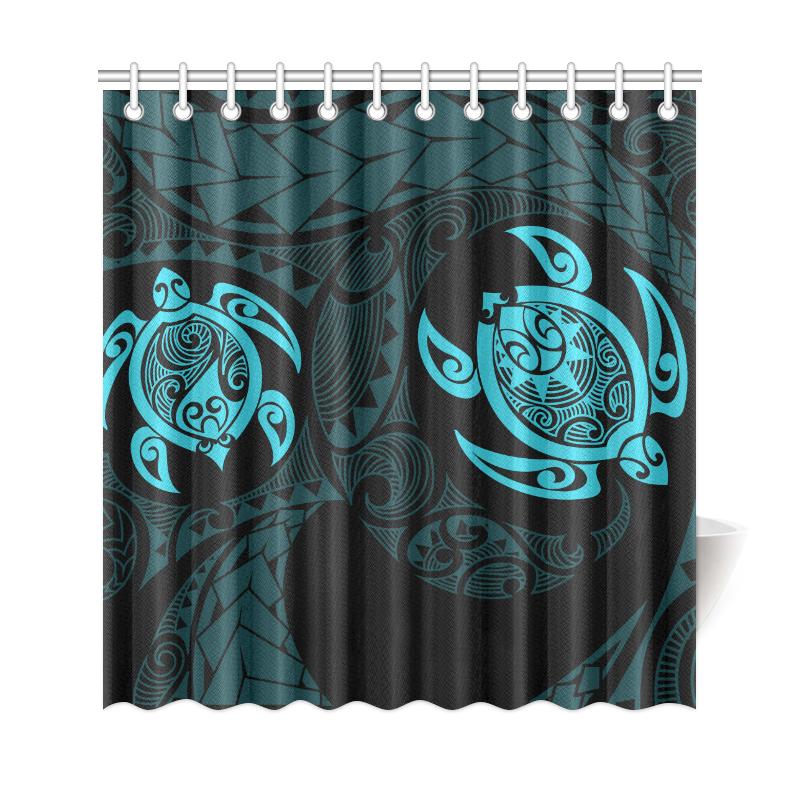 Hawaii Polynesian Turtle Shower Curtain Blue - Polynesian Pride