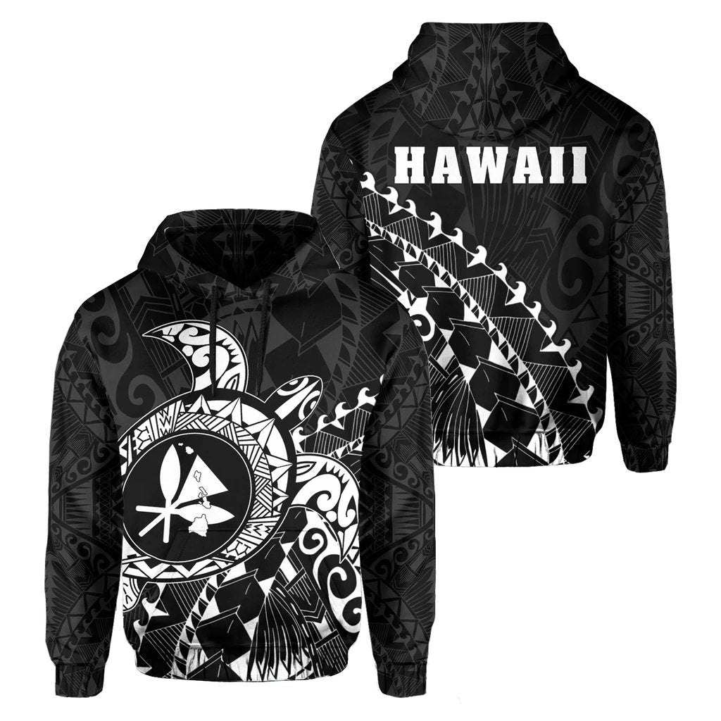 Kanaka Map Hoodie (White) Turtle Style Unisex White - Polynesian Pride