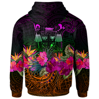 Fiji Custom Hoodie Summer Hibiscus - Polynesian Pride