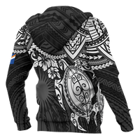 Marshall Islands Polynesian Hoodie White Turtle - Polynesian Pride
