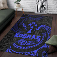 Kosrae Polynesian Area Rug - Blue Tribal Wave - Polynesian Pride