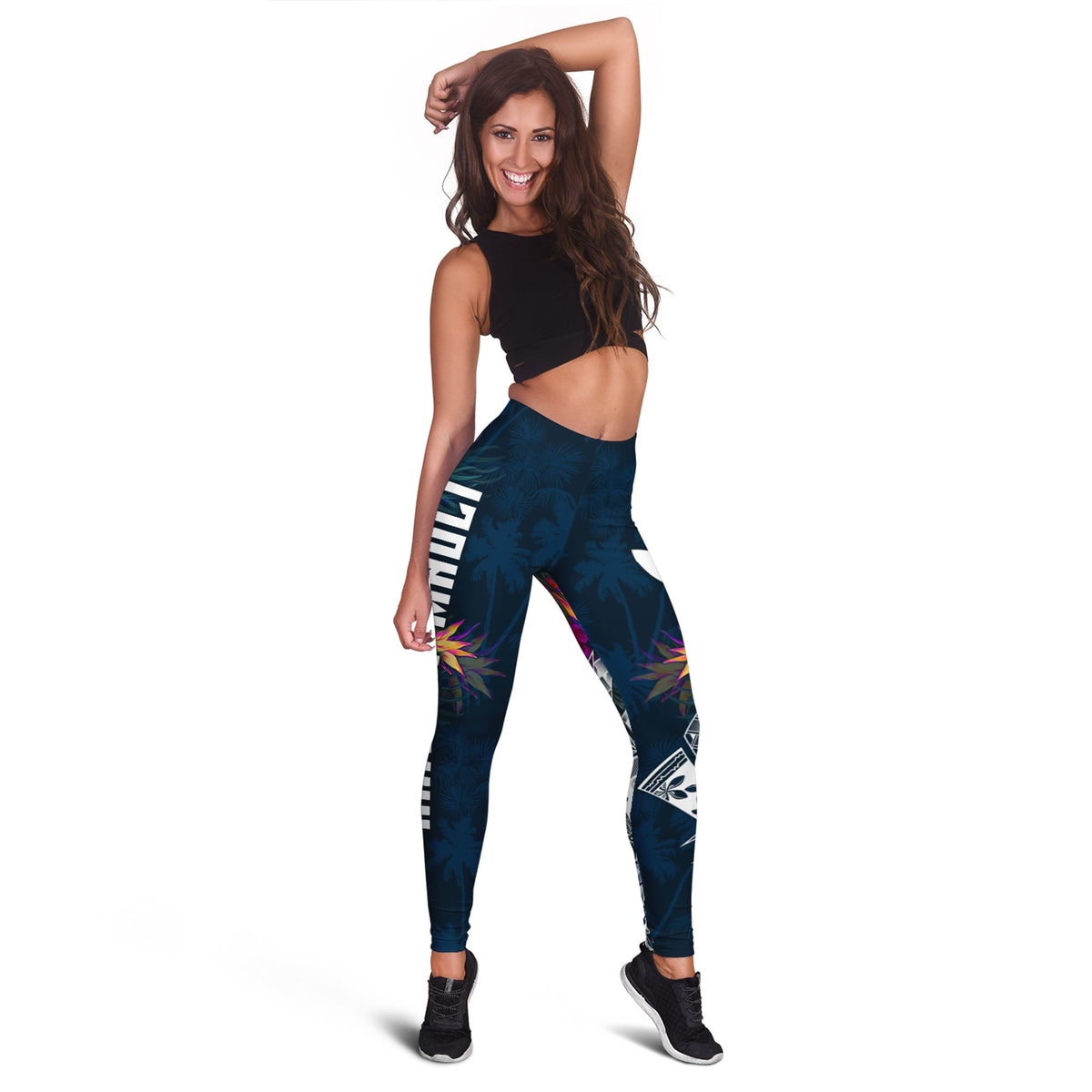 Hawaii Leggings - Polynesian Hibiscus with Summer Vibes - Polynesian Pride