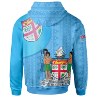 Fiji Polynesian Zip up Hoodie Fiji Flag - Polynesian Pride