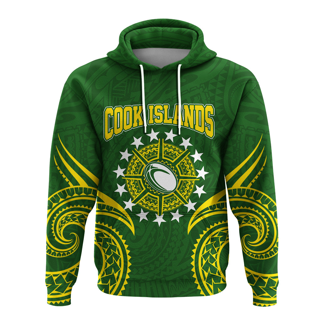 Cook Islands Rugby Hoodie Tribal Pattern LT12 - Polynesian Pride