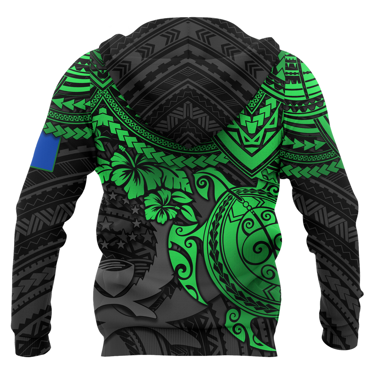 Pohnpei Hoodie Polynesian Green Turtle - Polynesian Pride
