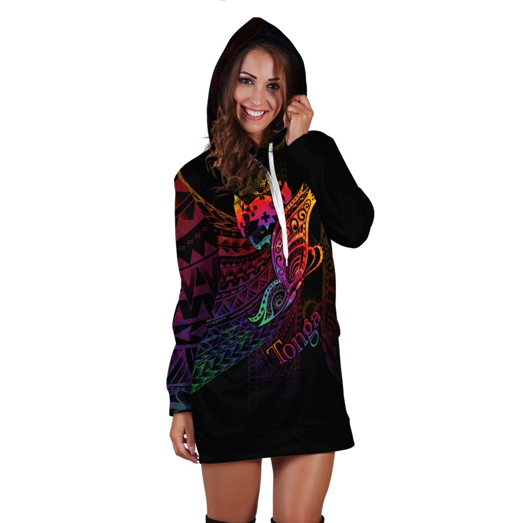 Tonga Hoodie Dress - Butterfly Polynesian Style - Polynesian Pride