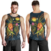 Marshall Islands Polynesian Personalised Men's Tank Top - Legend of Marshall Islands (Blue) - Polynesian Pride