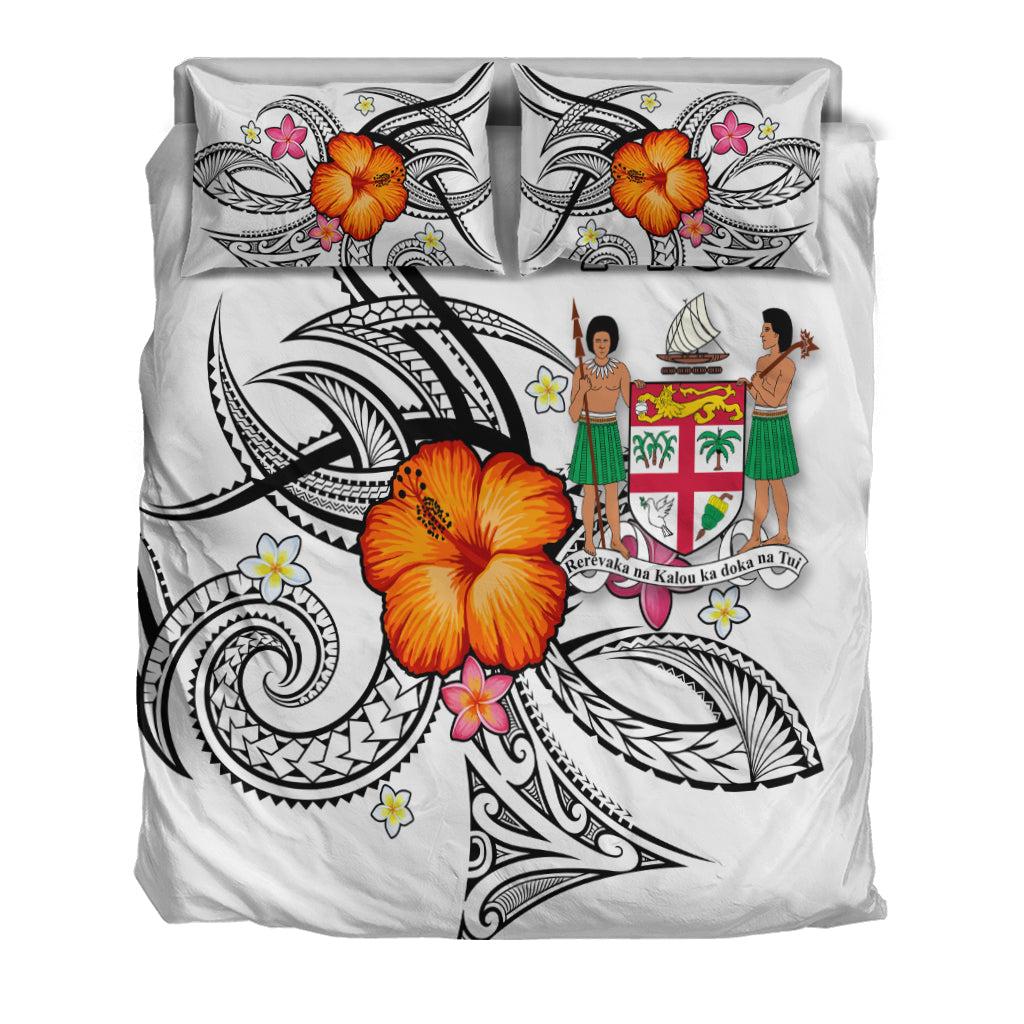 Fiji Bedding Set - Hibiscus With Tribal White - LT12 - Polynesian Pride