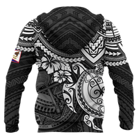 American Samoa Polynesian Hoodie Black Turtle - Polynesian Pride