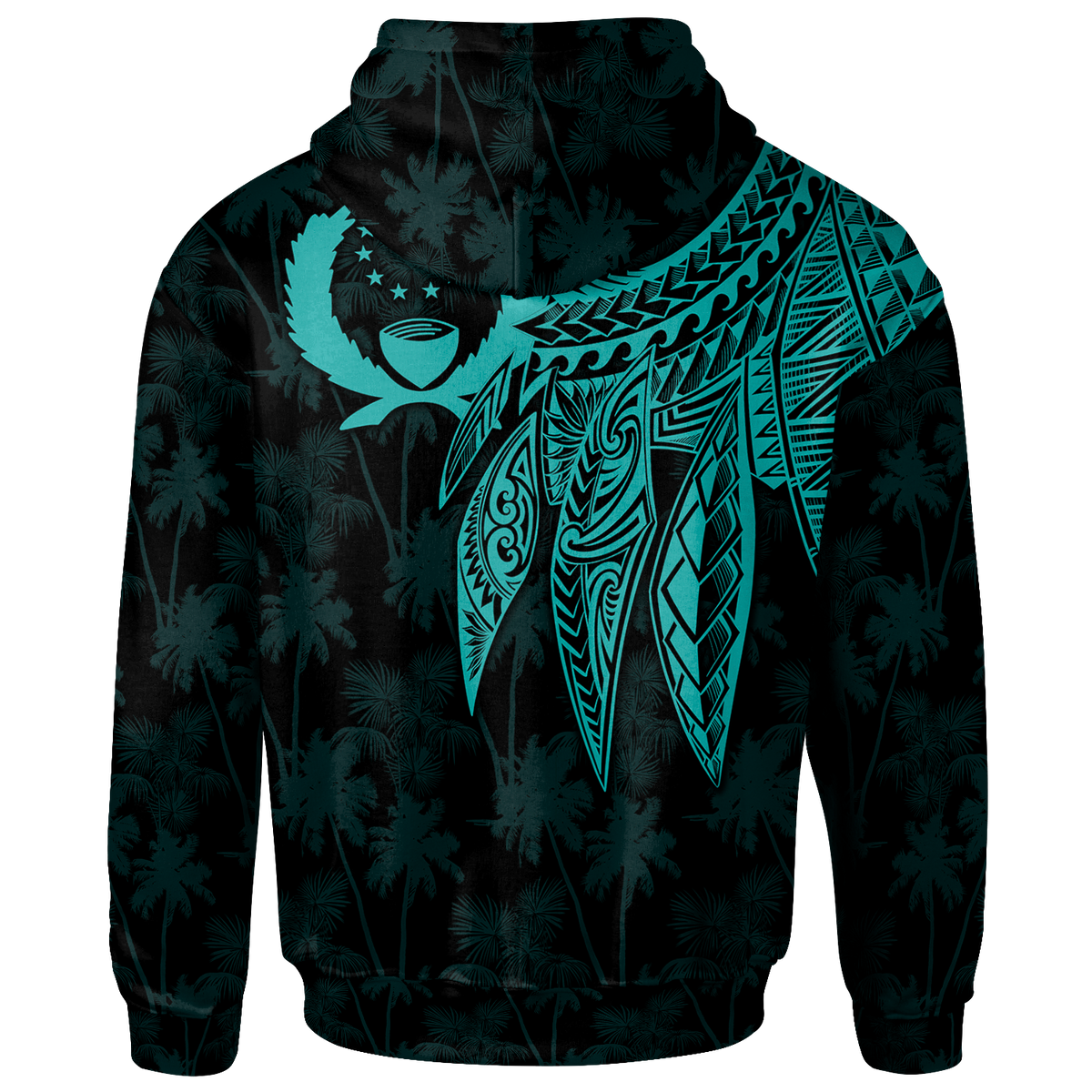 Tonga Hoodie Polynesian Wings (Turquoise) - Polynesian Pride