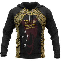 Papua New Guinea Custom Hoodie Erudite Eye Unisex Black Gold - Polynesian Pride