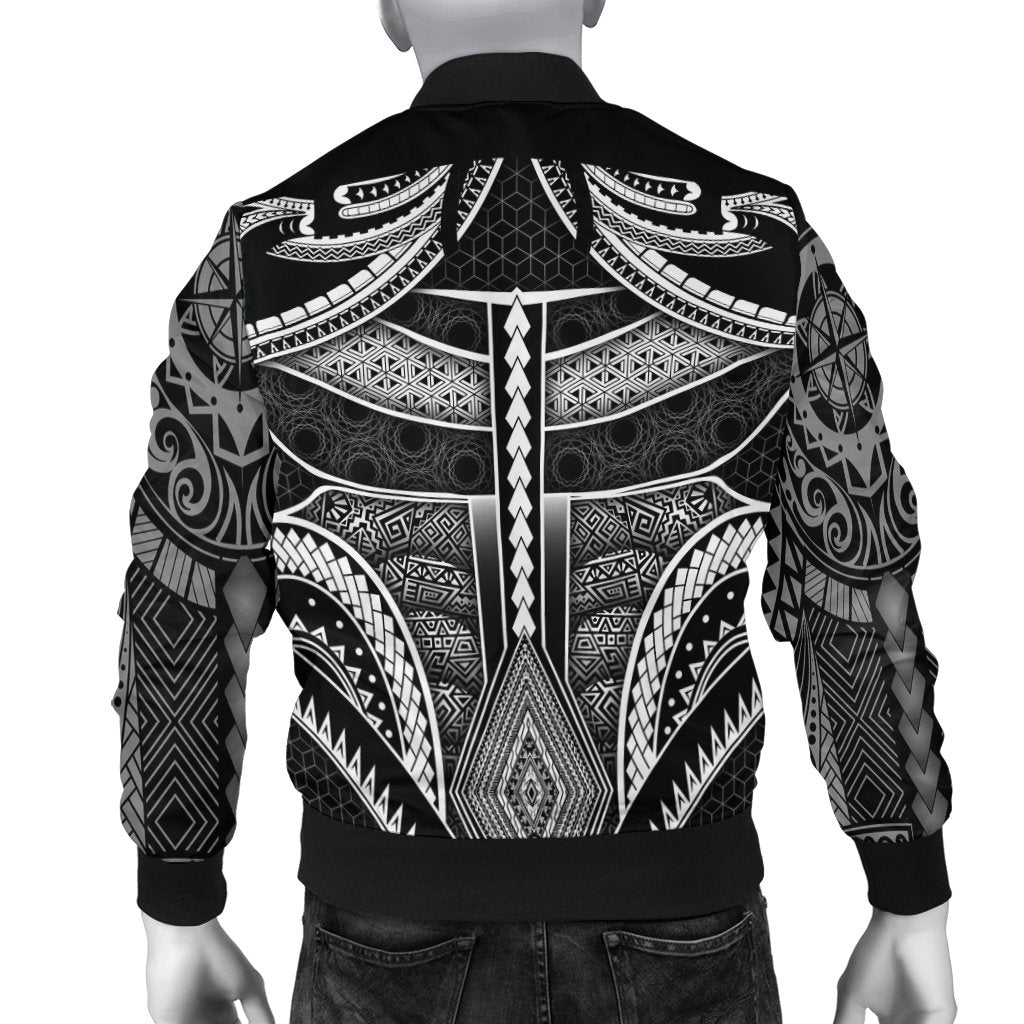 Polynesian FSM Men's Bomber Jacket - Poly Pattern With COA Federated States of Micronesia - Polynesian Pride