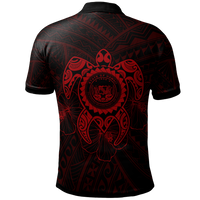 Hawaii Polynesian Custom Polo Shirt Vintage Polynesian Turtle (Red) - Polynesian Pride