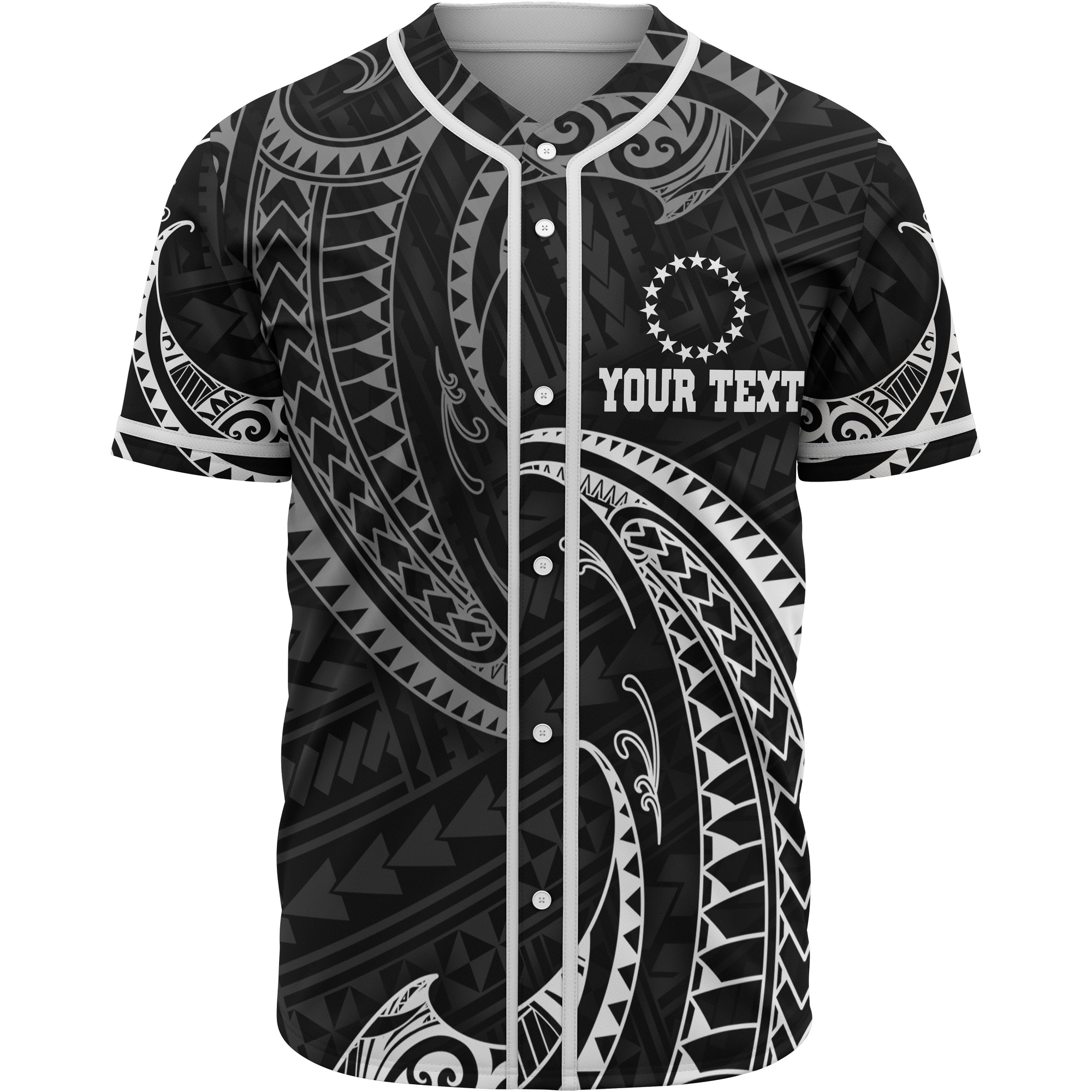 Cook Islands Polynesian Custom Personalised Baseball Shirt - White Tribal Wave Unisex White - Polynesian Pride
