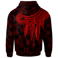 American Samoa Custom Zip up Hoodie Polynesian Wings (Red) - Polynesian Pride