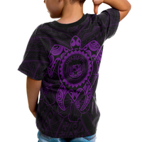 Hawaii Polynesian T Shirt Vintage Polynesian Turtle (Purple) - Polynesian Pride