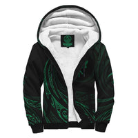 Kanaka Sherpa Hoodie - Frida Style - Green Black - Polynesian Pride