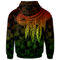 American Samoa Zip up Hoodie Polynesian Wings (Reggae) - Polynesian Pride