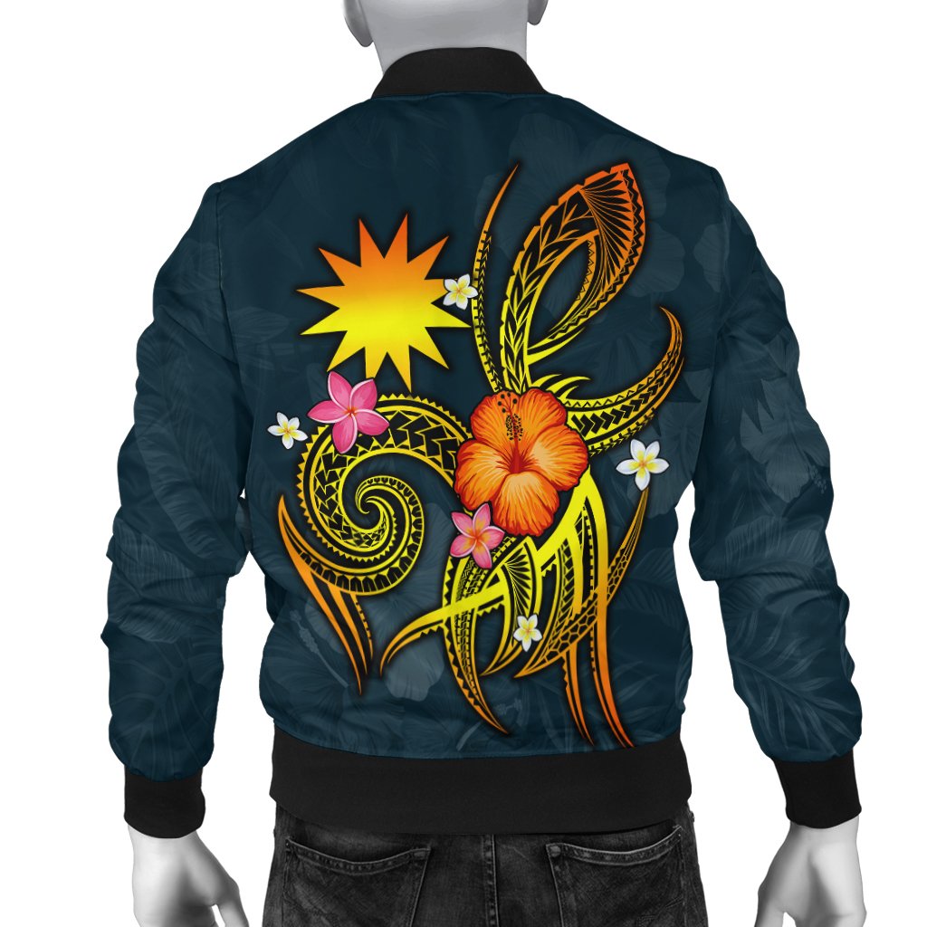 Nauru Polynesian Personalised Men's Bomber Jacket - Legend of Nauru (Blue) - Polynesian Pride