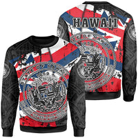 Hawaii State Crewneck Sweatshirt My Blood Unisex Black - Polynesian Pride